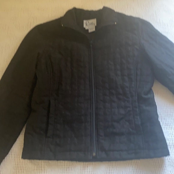 Lilly Pulitzer White Label Black Quilted Zipper Jacket S - Picture 6 of 15